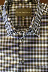 Black White & Purple Plaid Hidden Button-Down Sport Shirt by Dean Rainwater - Rainwater's Men's Clothing and Tuxedo Rental