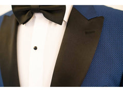 Blue Chevron Texture With Black Peak Lapel Dinner Jacket Tuxedo Rental - Rainwater's Men's Clothing and Tuxedo Rental