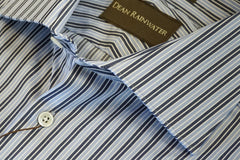 Blue and Navy Stripe Cotton Spread Collar by Dean Rainwater - Rainwater's Men's Clothing and Tuxedo Rental