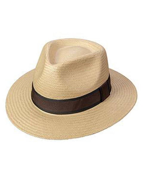 Broner Sharp Shooter Straw Fedora with 2.25 inch brim in Natural - Rainwater's Men's Clothing and Tuxedo Rental