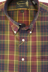 Burgundy Navy & Gold Plaid Wrinkle Free Button Down Sport Shirt by Rainwater's - Rainwater's Men's Clothing and Tuxedo Rental