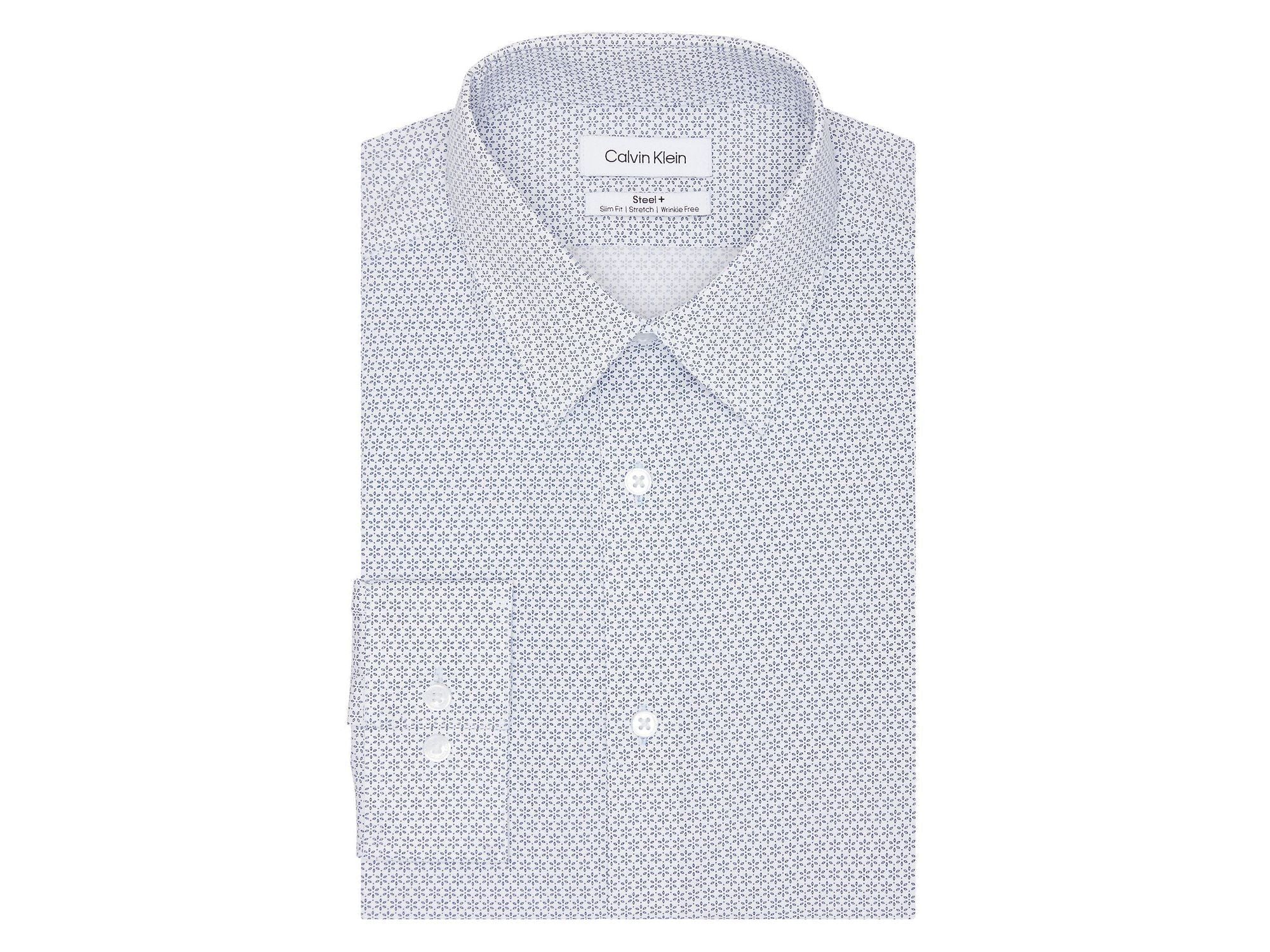 -Rainwater's -Calvin Klein - Dress Shirt - Calvin Klein Steel Slim Fit Non Iron Stretch Print -
