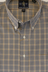 Camel & Black Plaid Check Button Down Wrinkle Free Sport Shirt by Rainwater's - Rainwater's Men's Clothing and Tuxedo Rental