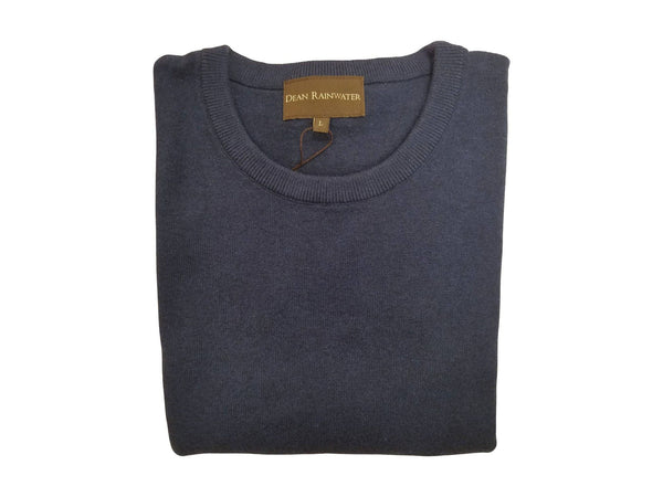 Crew Neck Sweater in Navy Cotton & Cashmere - Rainwater's Men's Clothing and Tuxedo Rental
