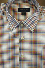 Multi Color Check Twill Button Down Sport Shirt by Scott Barber - Rainwater's Men's Clothing and Tuxedo Rental