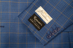 Tessilstrona French Blue Plaid Silk & Wool Sport Coat - Rainwater's Men's Clothing and Tuxedo Rental