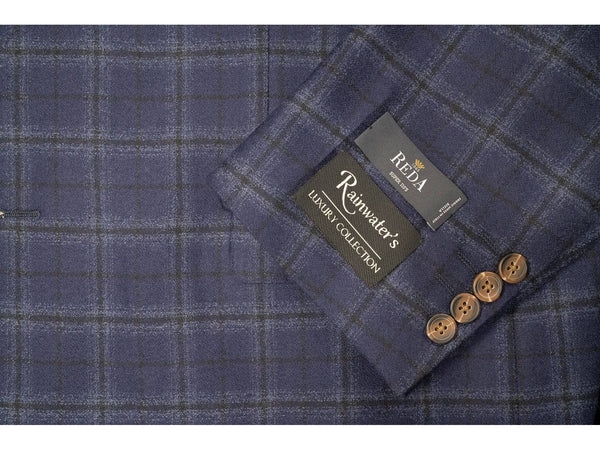 Reda Super 120's Blue Windowpane Sport Coat - Rainwater's Men's Clothing and Tuxedo Rental