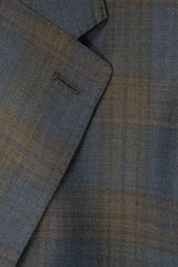 Ermenegildo Zegna Navy Brown Plaid Wool & Silk Sport Coat - Rainwater's Men's Clothing and Tuxedo Rental