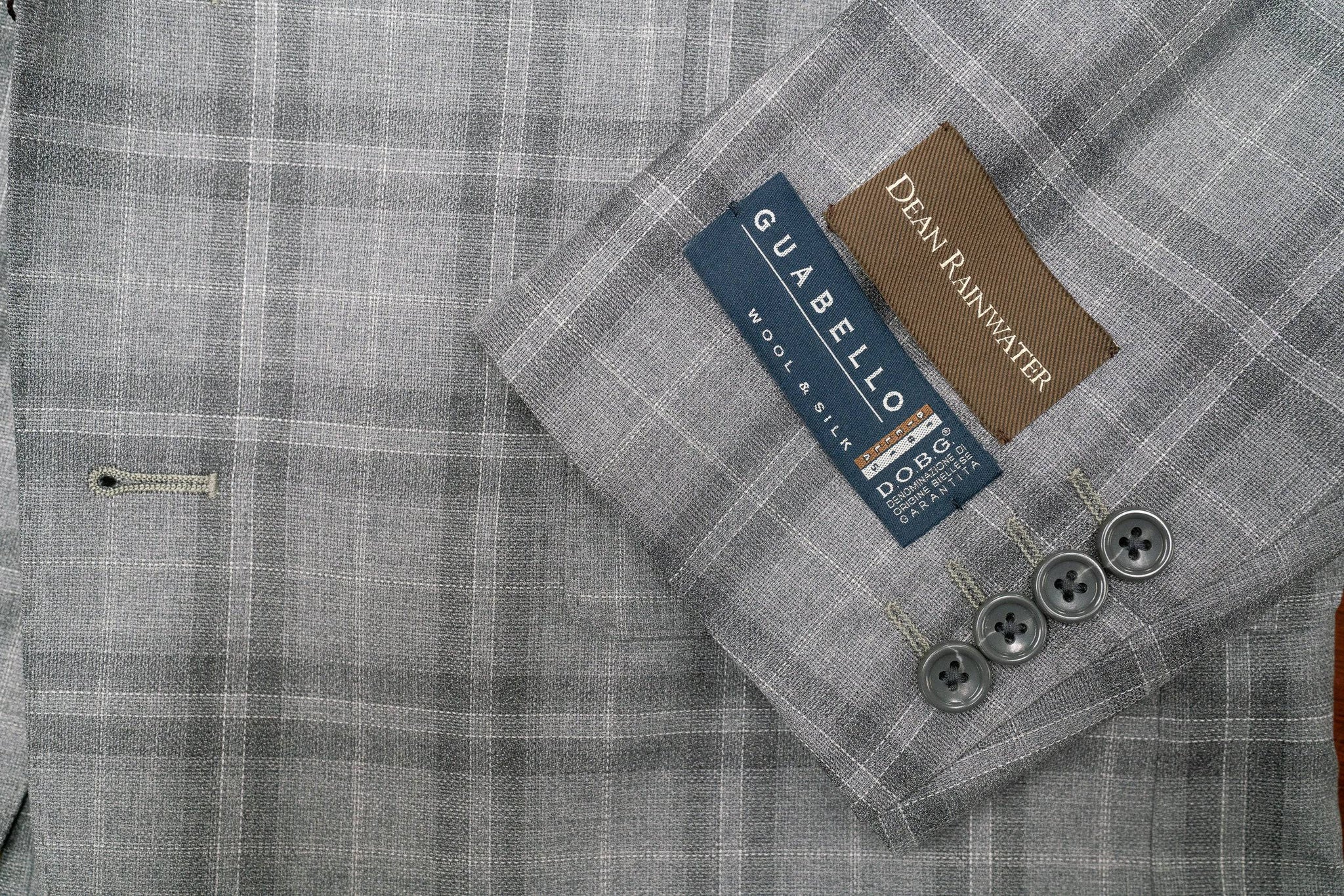 Guabello Grey Plaid Wool & Silk Soft Coat - Rainwater's Men's Clothing and Tuxedo Rental