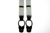 Silver Grosgrain Button In Leather Tab Braces Suspenders - Rainwater's Men's Clothing and Tuxedo Rental
