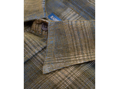 Washed Corduroy Sport Shirt In Olive And Brown Plaid Sport Shirt - Rainwater's Men's Clothing and Tuxedo Rental