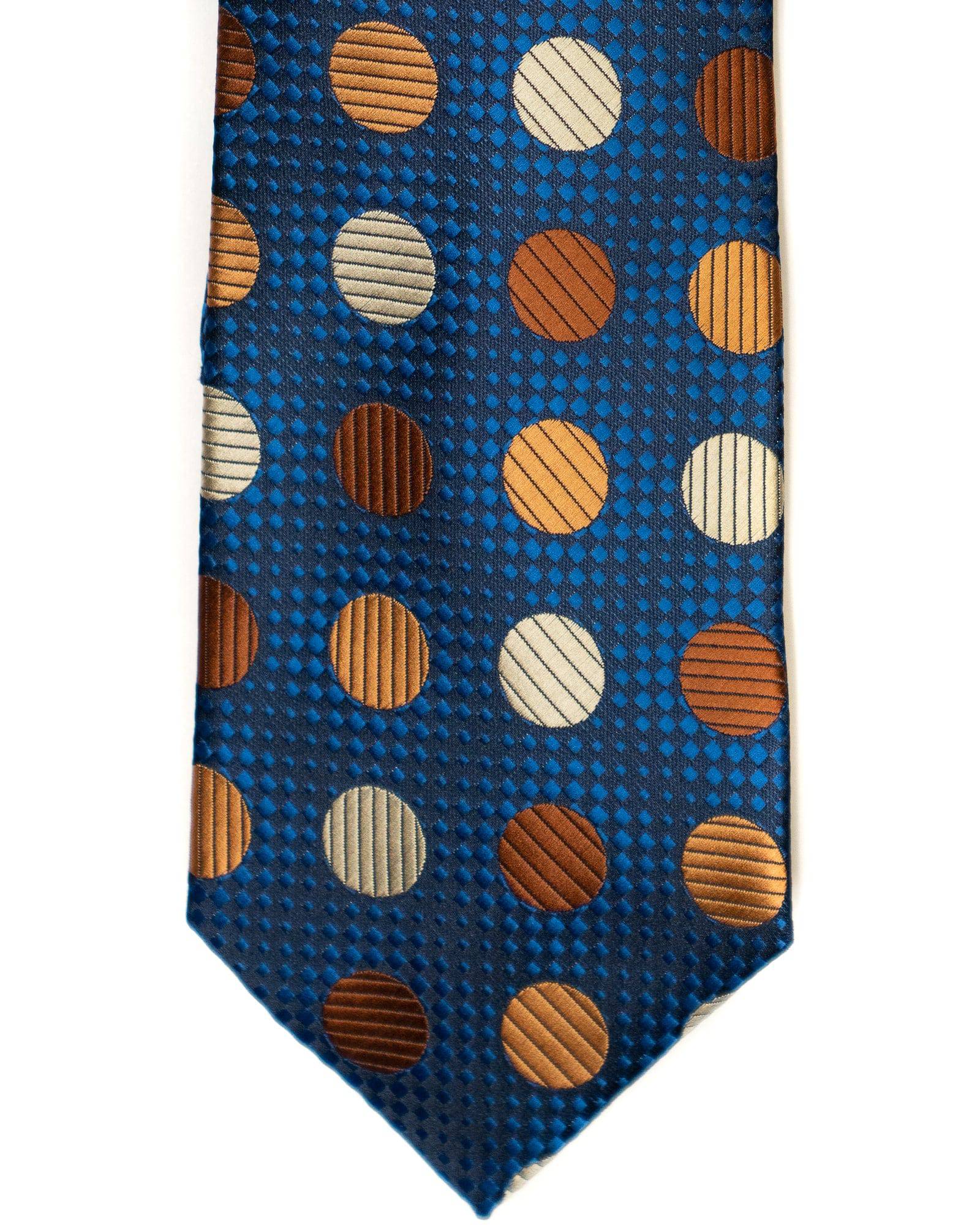 Venturi Uomo Dot Tie in Blue with Brown - Rainwater's Men's Clothing and Tuxedo Rental