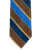 Silk Tie In Brown With Navy & Blue Stripes - Rainwater's Men's Clothing and Tuxedo Rental