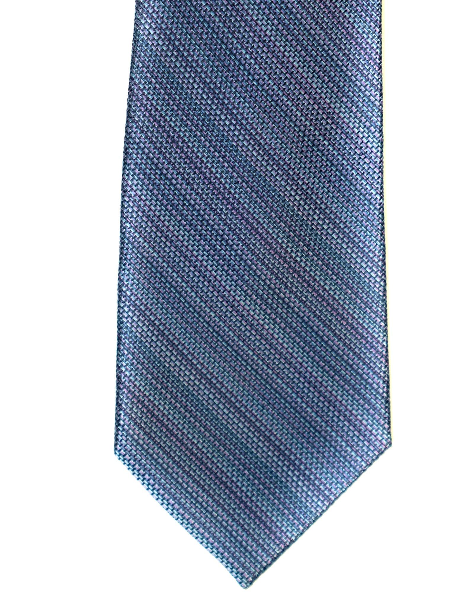 Silk Tie In Blue Heather Stripe - Rainwater's Men's Clothing and Tuxedo Rental