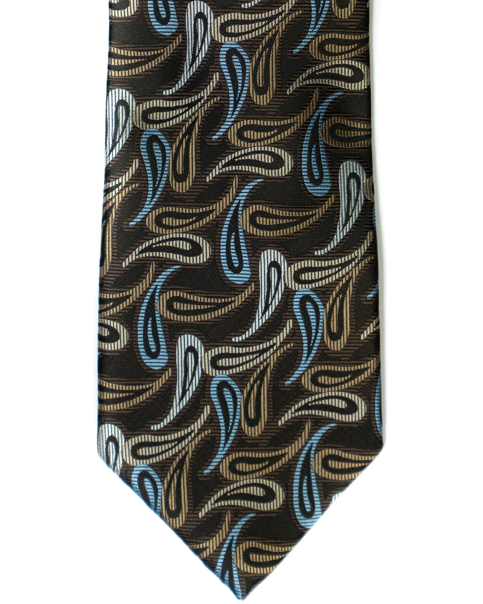 Gianfranco Paisley Tie in Brown with Blue - Rainwater's Men's Clothing and Tuxedo Rental