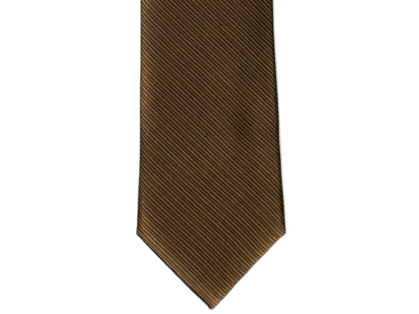 Silk Tie In Solid Rust Brown Diagonal Rib - Rainwater's Men's Clothing and Tuxedo Rental