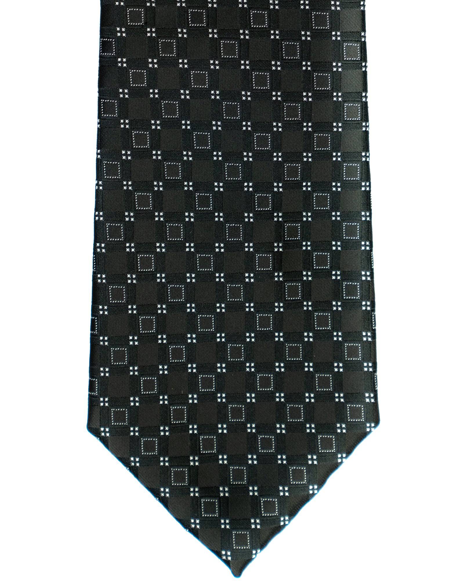 Imani Uomo Square Tie in Black with Silver - Rainwater's Men's Clothing and Tuxedo Rental