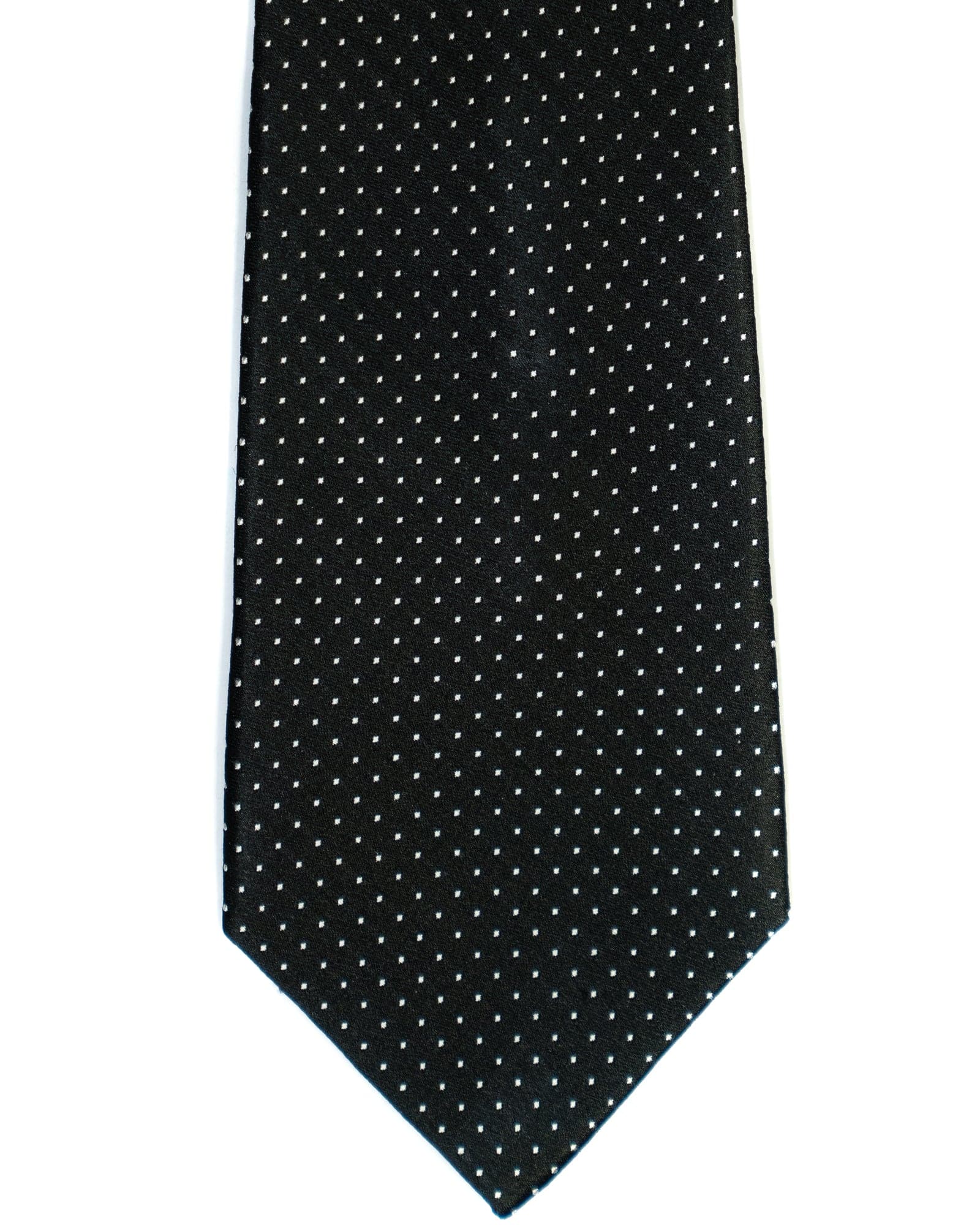 Silk Tie In Black Pin Dot Print - Rainwater's Men's Clothing and Tuxedo Rental