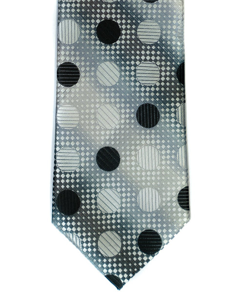 Venturi Uomo Dot Tie in Grey with Black - Rainwater's Men's Clothing and Tuxedo Rental