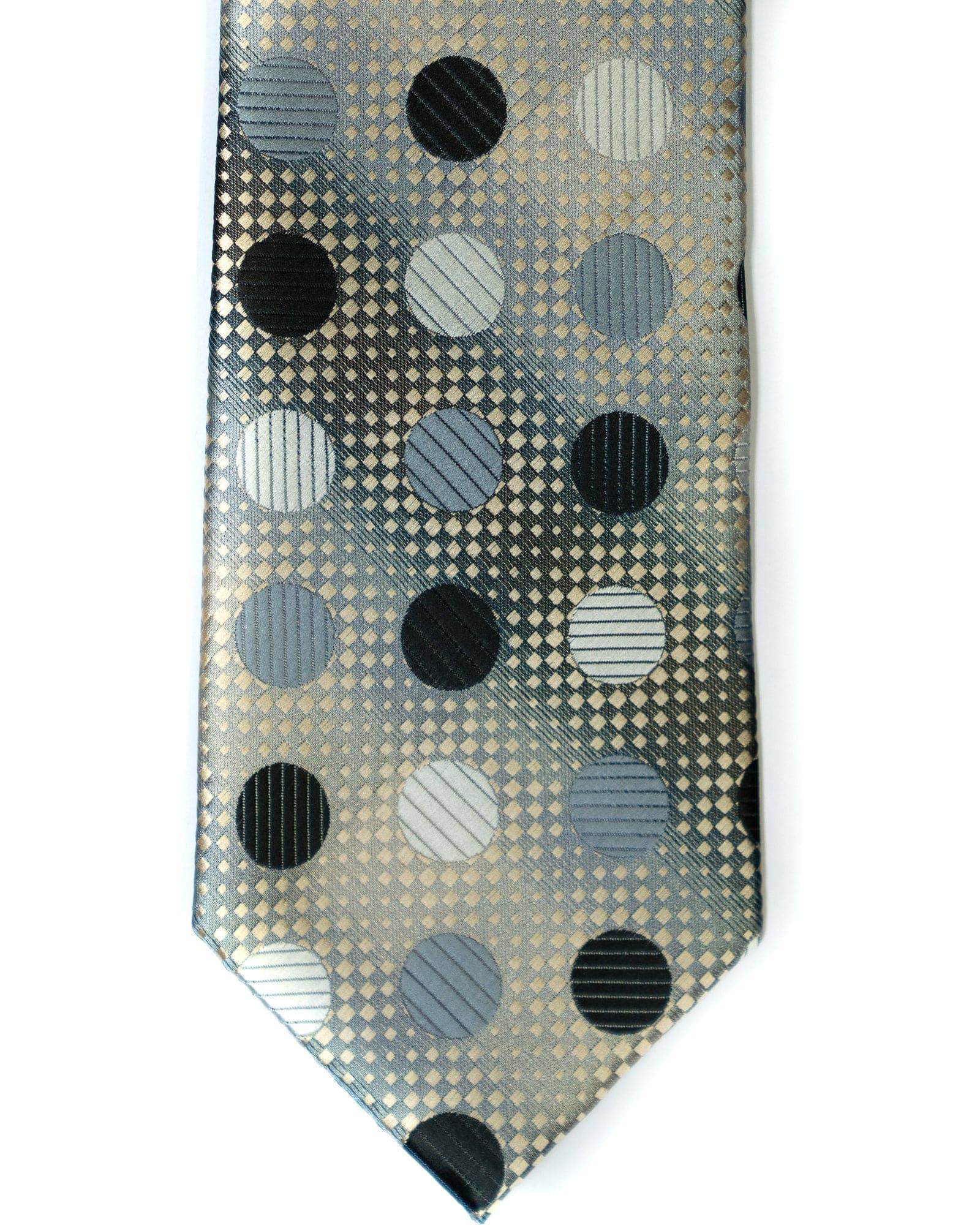 Venturi Uomo Dot Tie in Grey with Tan - Rainwater's Men's Clothing and Tuxedo Rental