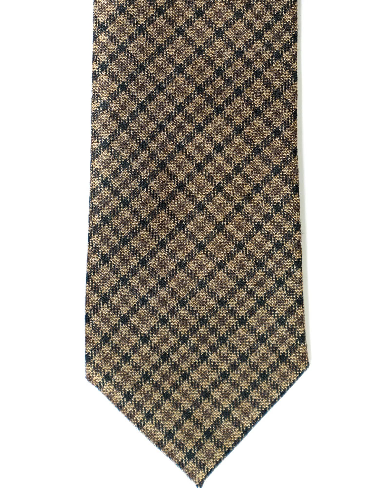 Silk And Wool Tie In  Brown And Navy Check - Rainwater's Men's Clothing and Tuxedo Rental
