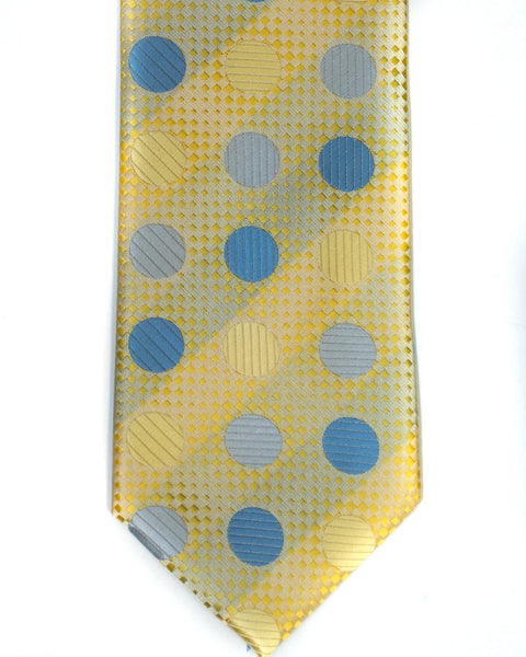 Venturi Uomo Dot Tie in Yellow with Light Blue - Rainwater's Men's Clothing and Tuxedo Rental