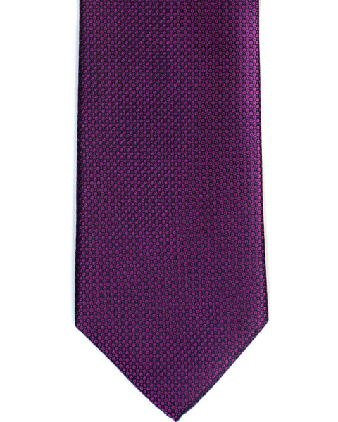 Silk Tie In Plum Solid Honeycomb Weave - Rainwater's Men's Clothing and Tuxedo Rental