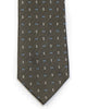 Silk Tie in Yellow With Black And Blue Foulard Print - Rainwater's Men's Clothing and Tuxedo Rental