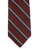 Silk Tie in Burgundy With Navy Stripe - Rainwater's Men's Clothing and Tuxedo Rental