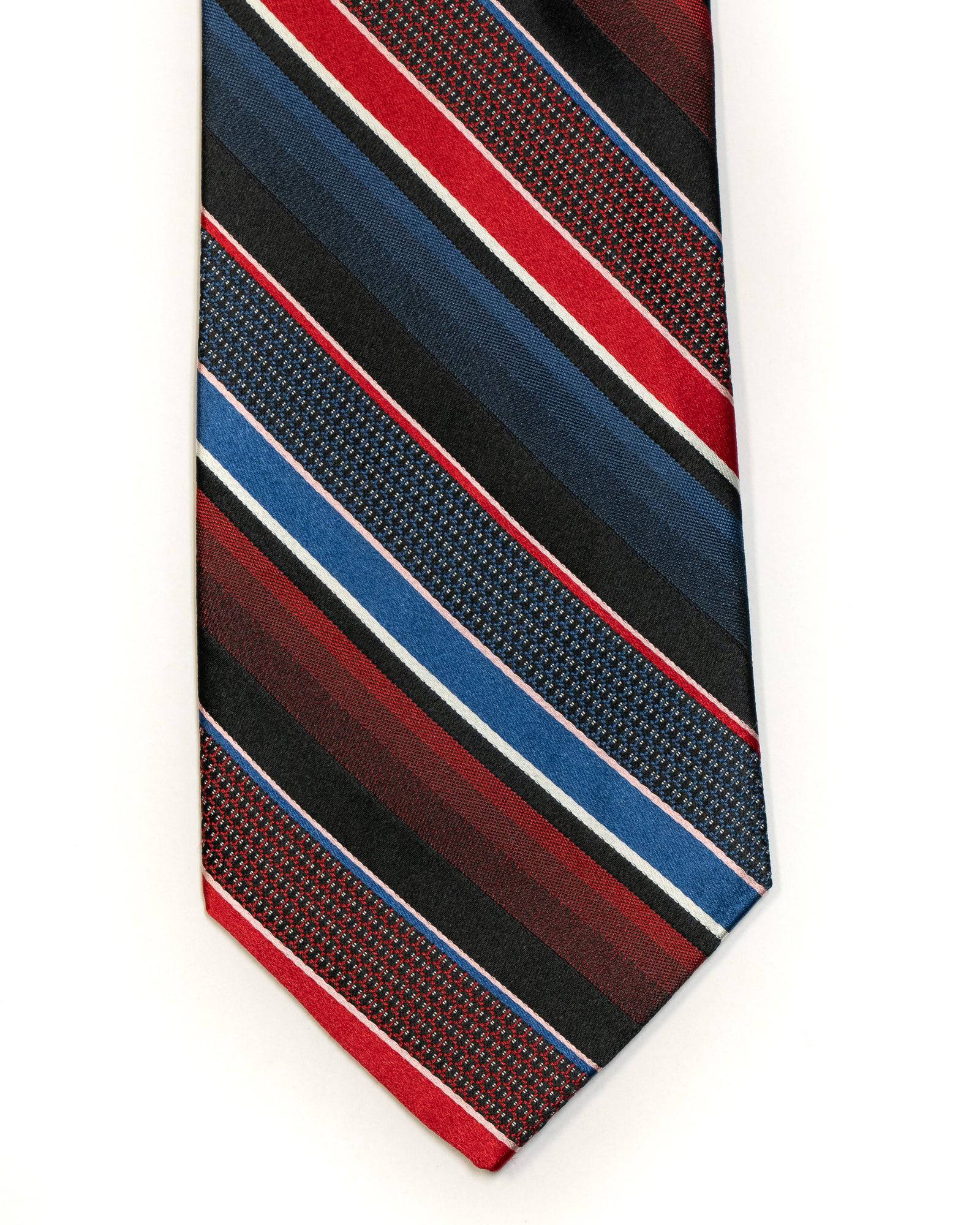 Silk Tie in Navy With Red Stripe - Rainwater's Men's Clothing and Tuxedo Rental