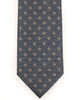 Silk Tie in Navy With White And Rust Foulard Print - Rainwater's Men's Clothing and Tuxedo Rental