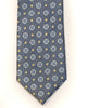 Silk Tie in Blue And Tan Foulard Print - Rainwater's Men's Clothing and Tuxedo Rental