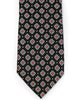 Silk Tie In Black With Grey & Red Foulard Design - Rainwater's Men's Clothing and Tuxedo Rental