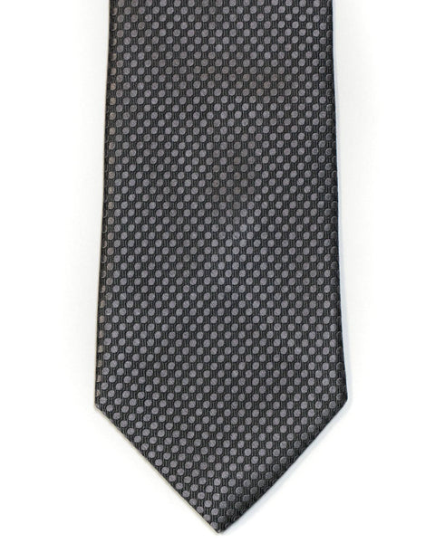 Silk Tie In Slate Grey Circle Jacquard Design Solid - Rainwater's Men's Clothing and Tuxedo Rental