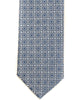 Silk Tie In Blue With Champagne Foulard Design - Rainwater's Men's Clothing and Tuxedo Rental
