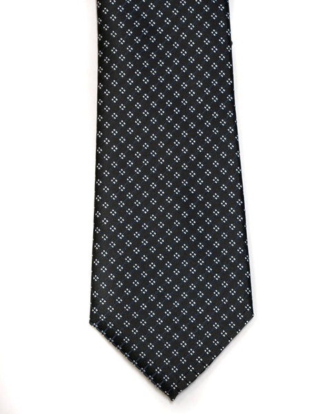 Tie In Black With White Foulard Neat Design - Rainwater's Men's Clothing and Tuxedo Rental