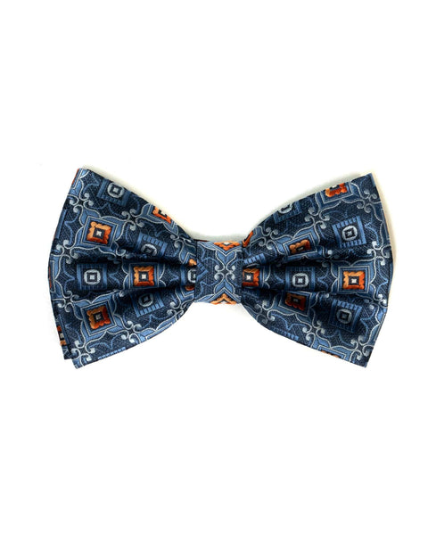 Bow Tie In Foulard Pattern Navy & Lt Blue - Rainwater's Men's Clothing and Tuxedo Rental