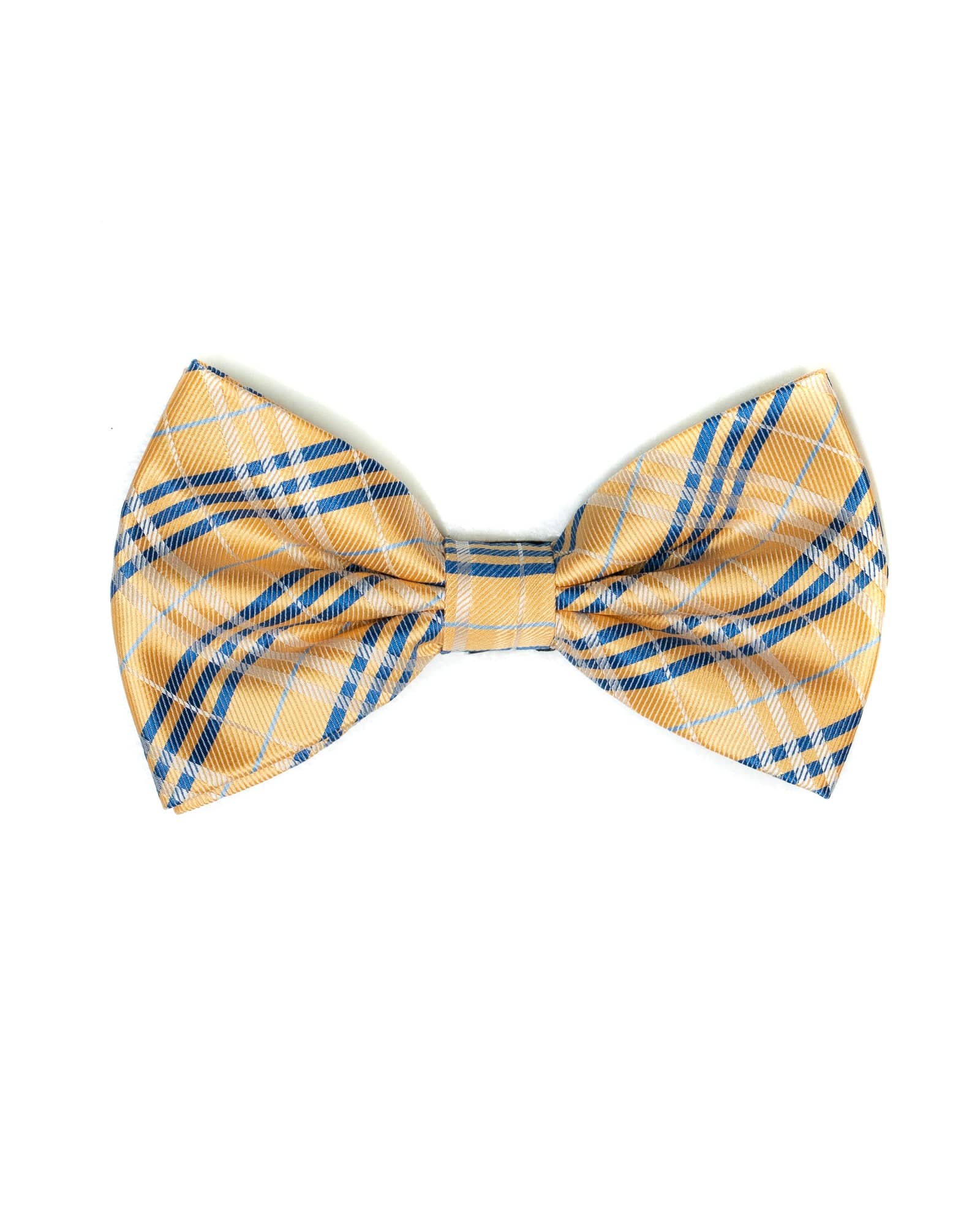 Bow Tie In Plaid Pattern Yellow & Blue - Rainwater's Men's Clothing and Tuxedo Rental