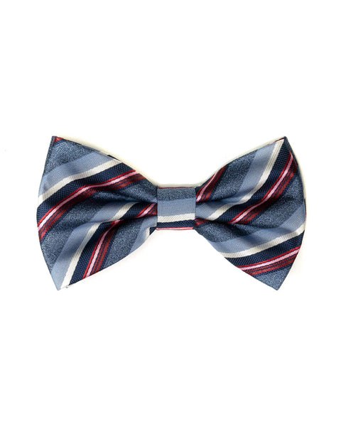 Bow Tie In Stripe Pattern Blue & Navy - Rainwater's Men's Clothing and Tuxedo Rental