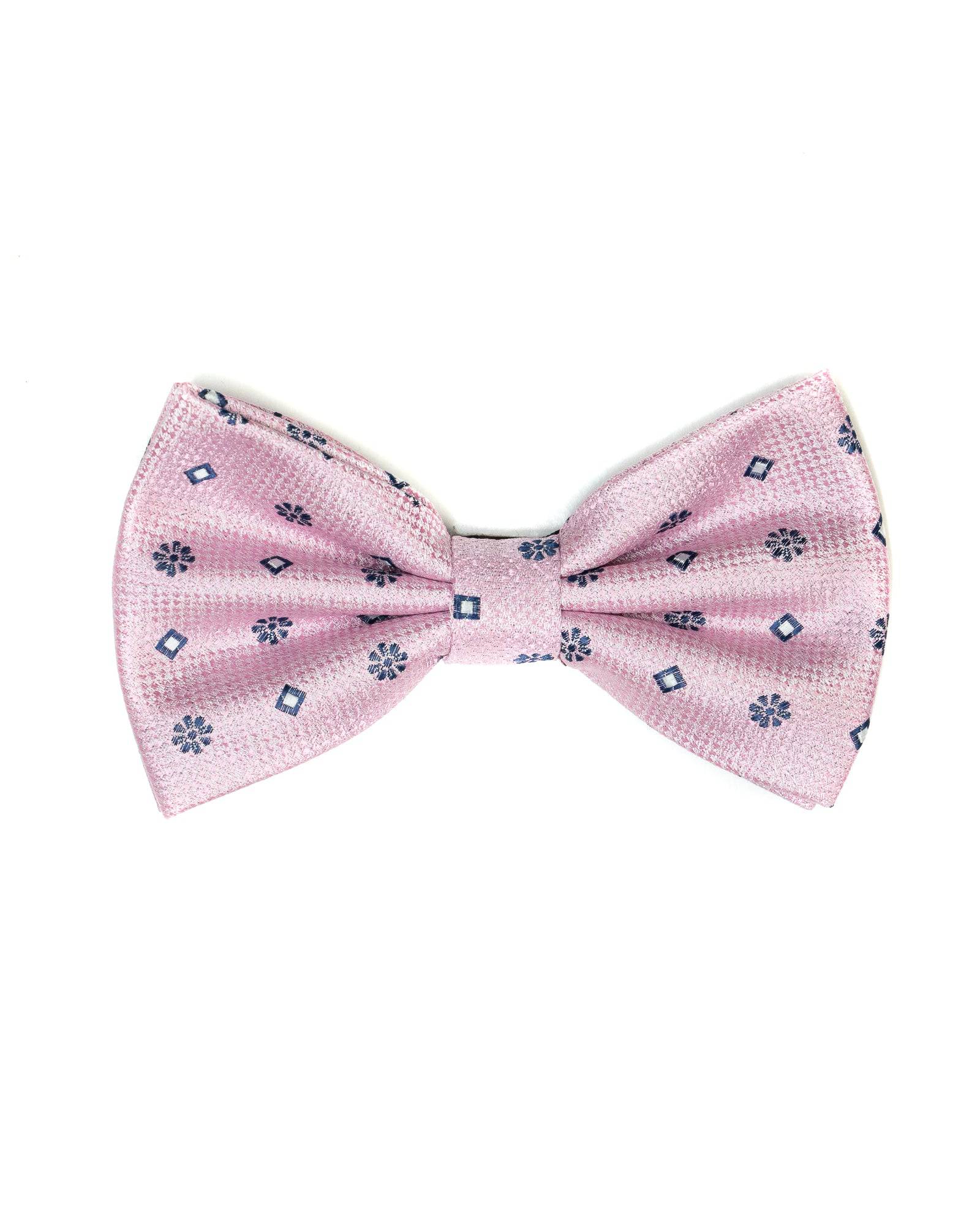 Bow Tie In Foulard Pattern Pink & Grey - Rainwater's Men's Clothing and Tuxedo Rental