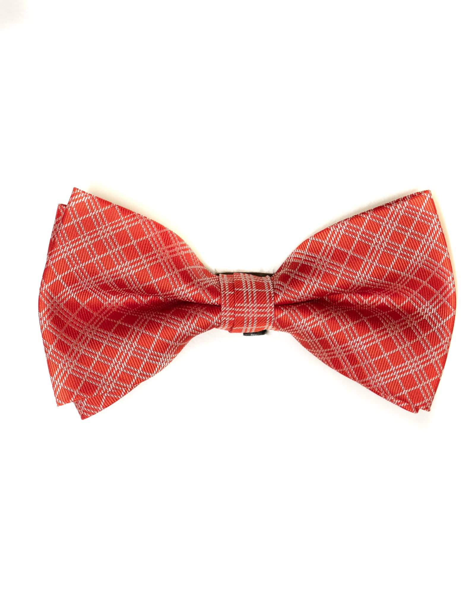 Bow Tie In Plaid Pattern Red & Grey - Rainwater's Men's Clothing and Tuxedo Rental
