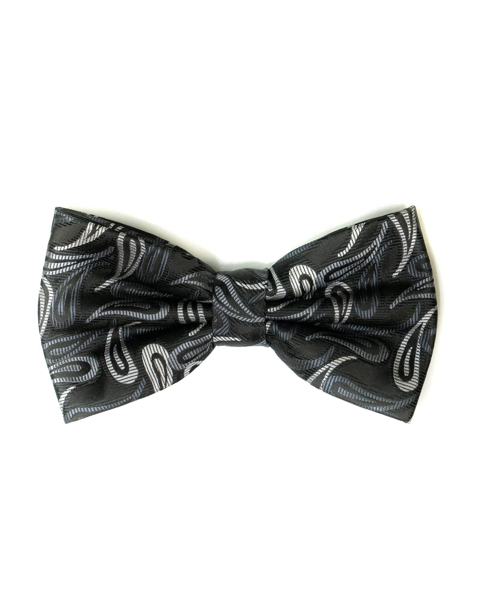 Bow Tie Paisley In Black & Grey - Rainwater's Men's Clothing and Tuxedo Rental