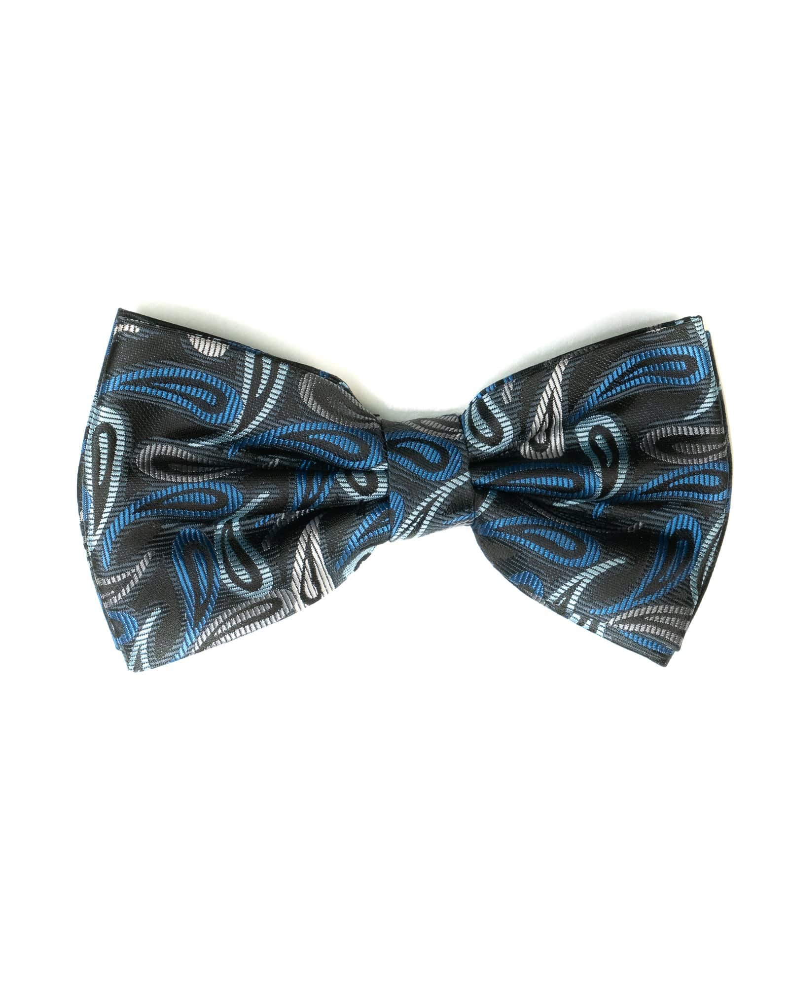 Bow Tie Paisley In Black & Blue - Rainwater's Men's Clothing and Tuxedo Rental