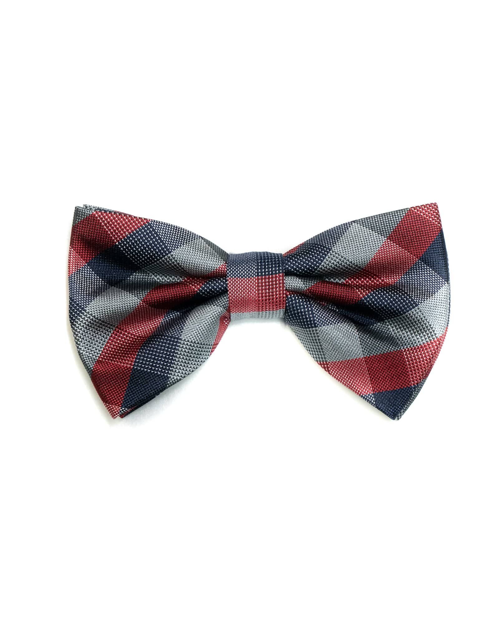 Bow Tie In Plaid Pattern Red & Navy - Rainwater's Men's Clothing and Tuxedo Rental