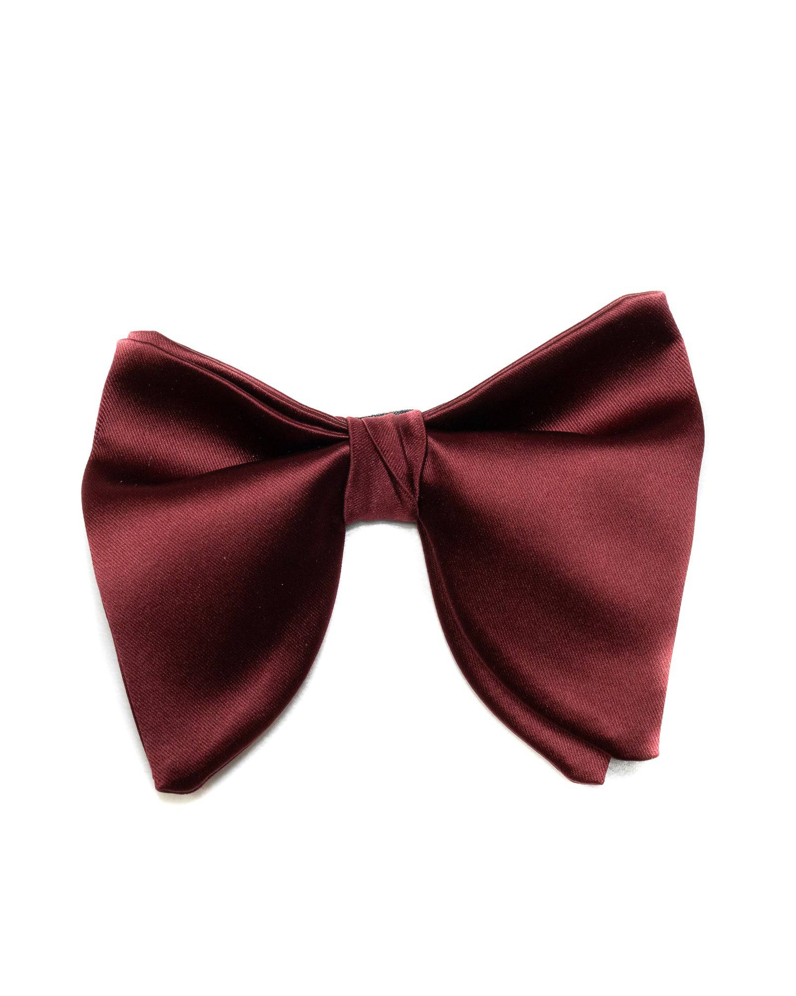 Bow Tie In Butterfly Shape Solid Satin Burgundy - Rainwater's Men's Clothing and Tuxedo Rental