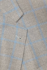 Tessilstrona Silk & Wool Grey & Blue Windowpane Sport Coat - Rainwater's Men's Clothing and Tuxedo Rental