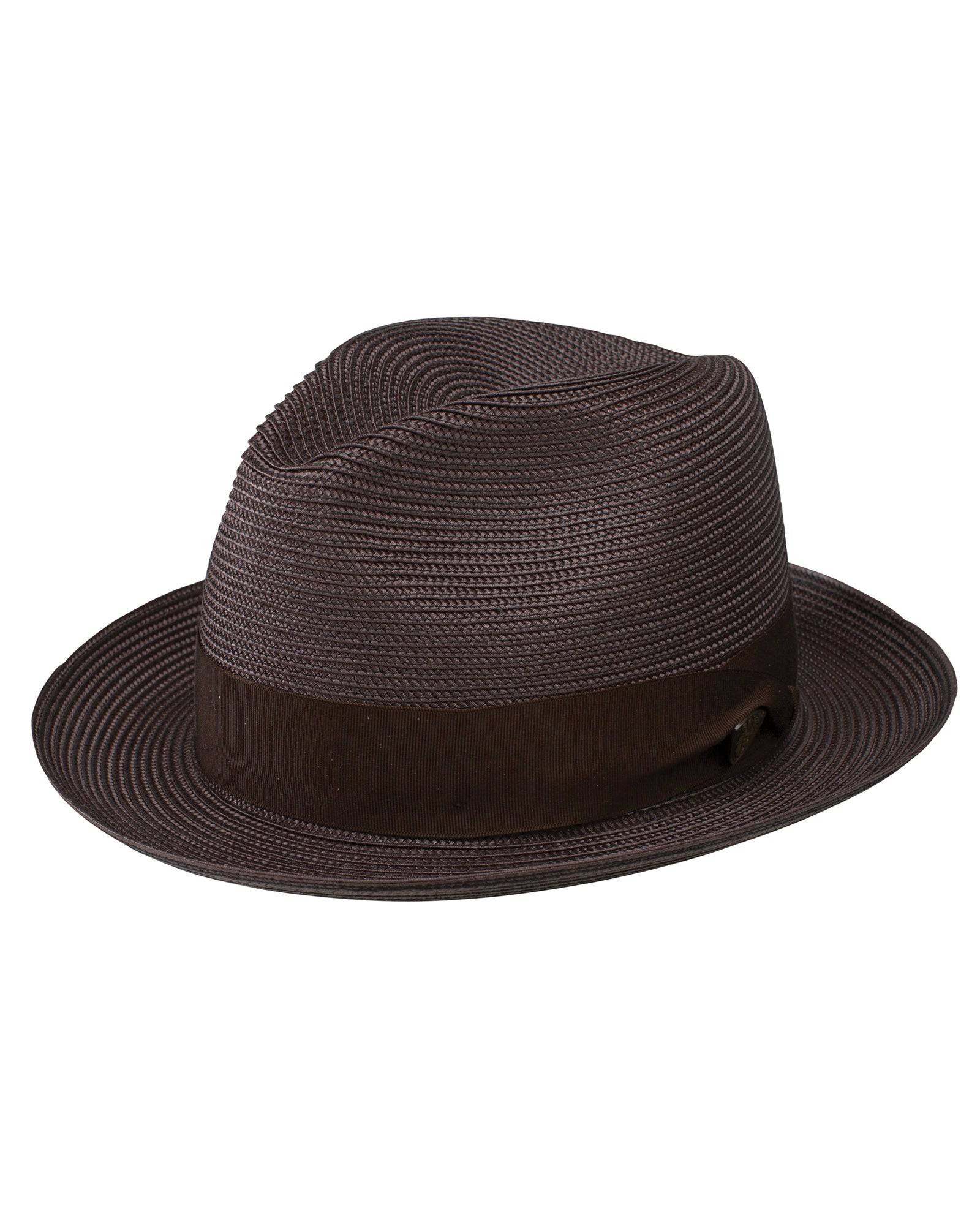 Dobbs Rosebud Straw Fedora Hat in Brown - Rainwater's Men's Clothing and Tuxedo Rental