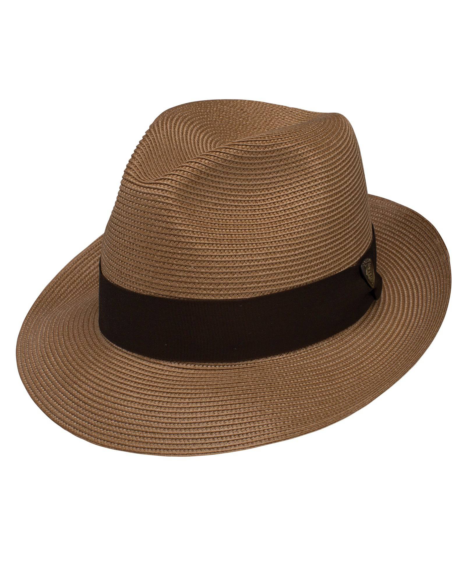 Dobbs Rosebud Straw Hat in Cognac - Rainwater's Men's Clothing and Tuxedo Rental