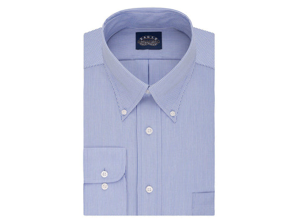 Eagle Blue Stripe Button Down Collar Regular Fit Non Iron TEK Stretch Pinpoint Stripe - Rainwater's Men's Clothing and Tuxedo Rental