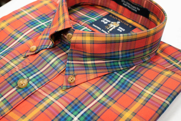 Rainwater's Ginger Multi Plaid Button Down Sport Shirt - Rainwater's Men's Clothing and Tuxedo Rental